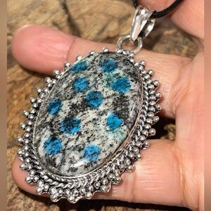 Raindrop K2 Azurite Granite Pendant 2 1/2”